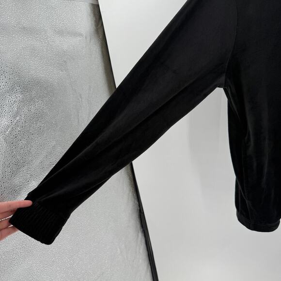 Fila Hoodie Women Black Logo Embroidered Sweatshirt Pullover 1/4 Zip Up Size XL - Picture 7 of 11